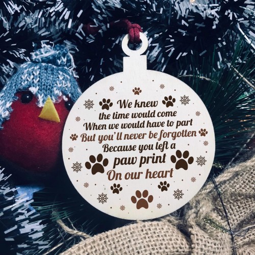Memorial Gift For Pet Wooden Hanging Bauble Christmas Decor
