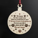 Memorial Gift For Pet Wooden Hanging Bauble Christmas Decor