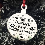 Dogs First Christmas Acrylic Bauble Personalised 1st Xmas Gift