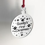 Dogs First Christmas Acrylic Bauble Personalised 1st Xmas Gift
