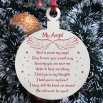 My Angel Hanging Wooden Tree Decoration Mum Dad Nan Grandad