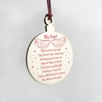 My Angel Hanging Wooden Tree Decoration Mum Dad Nan Grandad