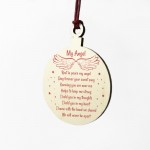 My Angel Hanging Wooden Tree Decoration Mum Dad Nan Grandad