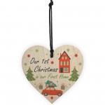 1st Christmas In Our First Home Hanging Wooden Heart Gift