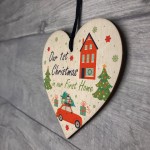 1st Christmas In Our First Home Hanging Wooden Heart Gift