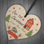 1st Christmas In Our New Home Hanging Wooden Heart Gift