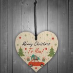Merry Christmas To You Hanging Gift Wood Tree Decoration Family