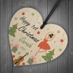 Happy 1st Christmas Any Name Daughter Gift Wood Hanging Heart