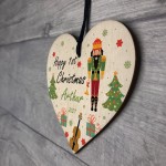 Happy 1st Christmas Any Name Son Gift Wood Hanging Heart