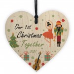 1st Christmas Together Boyfriend Girlfriend Gift Wood Heart