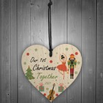 1st Christmas Together Boyfriend Girlfriend Gift Wood Heart