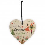 1st Christmas Together Boyfriend Girlfriend Gift Wood Heart