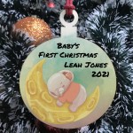 Babys 1st Christmas Bauble Hanging Tree Decoration Personalised