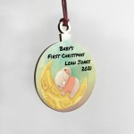 Babys 1st Christmas Bauble Hanging Tree Decoration Personalised