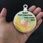 Babys 1st Christmas Bauble Hanging Tree Decoration Personalised