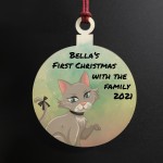 Cats 1st Christmas Bauble Hanging Tree Decoration Personalised