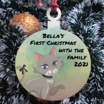 Cats 1st Christmas Bauble Hanging Tree Decoration Personalised