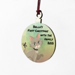 Cats 1st Christmas Bauble Hanging Tree Decoration Personalised