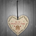 Personalised 1st Christmas As A Family Hanging Heart Family Gift