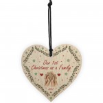 Personalised 1st Christmas As A Family Hanging Heart Family Gift