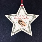 Personalised 1st Christmas Together Hanging Star Tree Decoration