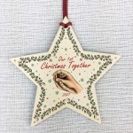 Personalised 1st Christmas Together Hanging Star Tree Decoration