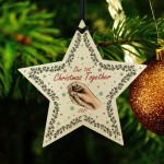 Personalised 1st Christmas Together Hanging Star Tree Decoration