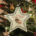 Personalised 1st Christmas Together Hanging Star Tree Decoration