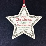 PERSONALISED Teacher Christmas Bauble Hanging School Nursery