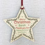 PERSONALISED Teacher Christmas Bauble Hanging School Nursery