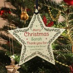 PERSONALISED Teacher Christmas Bauble Hanging School Nursery