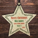 PERSONALISED Teacher Gift For Christmas Hanging Bauble