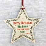 PERSONALISED Teacher Gift For Christmas Hanging Bauble