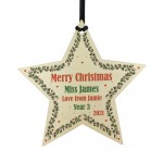 PERSONALISED Teacher Gift For Christmas Hanging Bauble