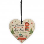 New Home Bauble Personalised Wood Heart Christmas Decoration
