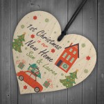 New Home Bauble Personalised Wood Heart Christmas Decoration