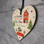 New Home Bauble Personalised Wood Heart Christmas Decoration