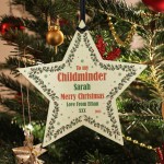 PERSONALISED Childminder Gift For Christmas Hanging Bauble