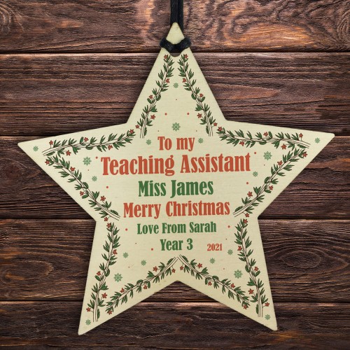 ERSONALISED Gift For Teaching Assistant Christmas Hanging Bauble