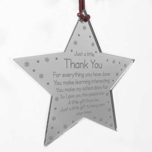 Thank You Christmas Gift For Teacher Assistant Engraved Star