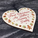 First Christmas As Mummy Daddy Wood Bauble Keep Personalised