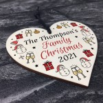 Personalised Christmas Tree Decoration For Family Wood Heart