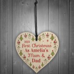 First Christmas As Mum Dad Bauble New Baby Gift Personalised