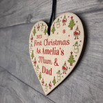 First Christmas As Mum Dad Bauble New Baby Gift Personalised