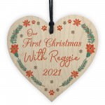 1st Christmas With Dog Puppy Bauble Personalised Xmas Decor