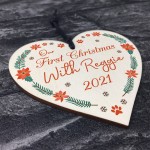 1st Christmas With Dog Puppy Bauble Personalised Xmas Decor