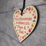 First Christmas As Mummy Daddy Bauble New Baby Gift Personalised