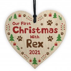 Our 1st Christmas With Dog Puppy Bauble Personalised Xmas Gift