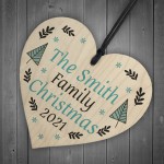 Family Tree Decoration SURNAME Personalised Wood Heart