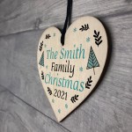 Family Tree Decoration SURNAME Personalised Wood Heart